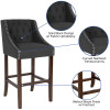 Flash Furniture Carmel Series 30" Charcoal Fabric/Wood Stool, Model# CH-182020-T-30-BK-F-GG 3