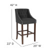 Flash Furniture Carmel Series 30" Charcoal Fabric/Wood Stool, Model# CH-182020-T-30-BK-F-GG 4