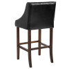 Flash Furniture Carmel Series 30" Black Leather/Wood Stool, Model# CH-182020-T-30-BK-GG 5