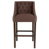 Flash Furniture Carmel Series 30" Brown Fabric/Wood Stool, Model# CH-182020-T-30-BN-F-GG 4