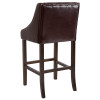 Flash Furniture Carmel Series 30" Brown Leather/Wood Stool, Model# CH-182020-T-30-BN-GG 5