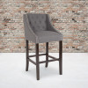 Flash Furniture Carmel Series 30" Gray Fabric/Wood Stool, Model# CH-182020-T-30-DKGY-F-GG 2