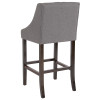 Flash Furniture Carmel Series 30" Gray Fabric/Wood Stool, Model# CH-182020-T-30-DKGY-F-GG 5