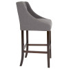 Flash Furniture Carmel Series 30" Gray Fabric/Wood Stool, Model# CH-182020-T-30-DKGY-F-GG 7