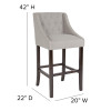 Flash Furniture Carmel Series 30" Gray Fabric/Wood Stool, Model# CH-182020-T-30-LTGY-F-GG 4