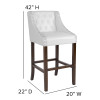 Flash Furniture Carmel Series 30" White Leather/Wood Stool, Model# CH-182020-T-30-WH-GG 4