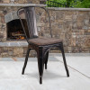 Flash Furniture Aged Black Metal/Wood Chair, Model# CH-31230-BQ-WD-GG 2