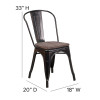 Flash Furniture Aged Black Metal/Wood Chair, Model# CH-31230-BQ-WD-GG 4