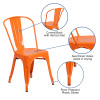 Flash Furniture Orange Metal Chair, Model# CH-31230-OR-GG 3