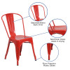 Flash Furniture Red Metal Chair, Model# CH-31230-RED-GG 3