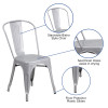 Flash Furniture Silver Metal Chair, Model# CH-31230-SIL-GG 3
