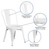 Flash Furniture White Metal Chair, Model# CH-31230-WH-GG 3