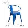 Flash Furniture Blue Metal Chair With Arms, Model# CH-31270-BL-GG 4