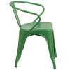 Flash Furniture Green Metal Chair With Arms, Model# CH-31270-GN-GG 7