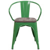 Flash Furniture Green Metal Chair With Arms, Model# CH-31270-GN-WD-GG 5