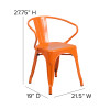 Flash Furniture Orange Metal Chair With Arms, Model# CH-31270-OR-GG 4
