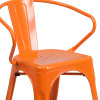 Flash Furniture Orange Metal Chair With Arms, Model# CH-31270-OR-GG 6