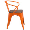 Flash Furniture Orange Metal Chair With Arms, Model# CH-31270-OR-WD-GG 4
