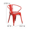 Flash Furniture Red Metal Chair With Arms, Model# CH-31270-RED-GG 4