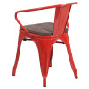 Flash Furniture Red Metal Chair With Arms, Model# CH-31270-RED-WD-GG 3