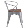 Flash Furniture Silver Metal Chair With Arms, Model# CH-31270-SIL-WD-GG 4