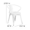 Flash Furniture White Metal Chair With Arms, Model# CH-31270-WH-GG 4