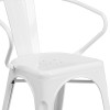 Flash Furniture White Metal Chair With Arms, Model# CH-31270-WH-GG 6