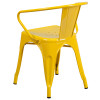 Flash Furniture Yellow Metal Chair With Arms, Model# CH-31270-YL-GG 5