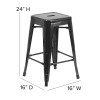 Flash Furniture 24" Black No Back Metal Stool, Model# CH-31320-24-BK-GG 4