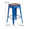 Flash Furniture 24" Blue Metal Counter Stool, Model# CH-31320-24-BL-WD-GG 4