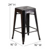 Flash Furniture 24" Aged Black NoBack Stool, Model# CH-31320-24-BQ-GG 4