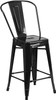 Flash Furniture 24" Black Metal Outdoor Stool, Model# CH-31320-24GB-BK-GG