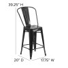 Flash Furniture 24" Black Metal Outdoor Stool, Model# CH-31320-24GB-BK-GG 4