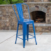 Flash Furniture 24" Blue Metal Outdoor Stool, Model# CH-31320-24GB-BL-GG 2