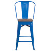 Flash Furniture 24" Blue Metal Counter Stool, Model# CH-31320-24GB-BL-WD-GG 5