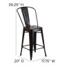 Flash Furniture 24" Aged Black Metal Stool, Model# CH-31320-24GB-BQ-GG 4