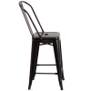 Flash Furniture 24" Aged Black Metal Stool, Model# CH-31320-24GB-BQ-GG 7