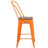 Flash Furniture 24" Orange Metal Counter Stool, Model# CH-31320-24GB-OR-WD-GG 4