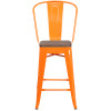 Flash Furniture 24" Orange Metal Counter Stool, Model# CH-31320-24GB-OR-WD-GG 5