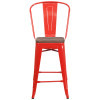 Flash Furniture 24" Red Metal Counter Stool, Model# CH-31320-24GB-RED-WD-GG 5