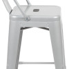 Flash Furniture 24" Silver Metal Outdoor Stool, Model# CH-31320-24GB-SIL-GG 7