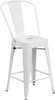 Flash Furniture 24" White Metal Outdoor Stool, Model# CH-31320-24GB-WH-GG