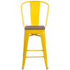 Flash Furniture 24" Yellow Metal Counter Stool, Model# CH-31320-24GB-YL-WD-GG 5