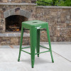 Flash Furniture 24" Green No Back Metal Stool, Model# CH-31320-24-GN-GG 2