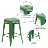 Flash Furniture 24" Green No Back Metal Stool, Model# CH-31320-24-GN-GG 3