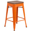 Flash Furniture 24" Orange Metal Counter Stool, Model# CH-31320-24-OR-WD-GG