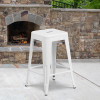 Flash Furniture 24" White No Back Metal Stool, Model# CH-31320-24-WH-GG 2