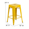 Flash Furniture 24" Yell No Back Metal Stool, Model# CH-31320-24-YL-GG 4