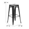 Flash Furniture 30" Black No Back Metal Stool, Model# CH-31320-30-BK-GG 4