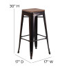 Flash Furniture 30" Aged Black NoBack Stool, Model# CH-31320-30-BQ-WD-GG 4